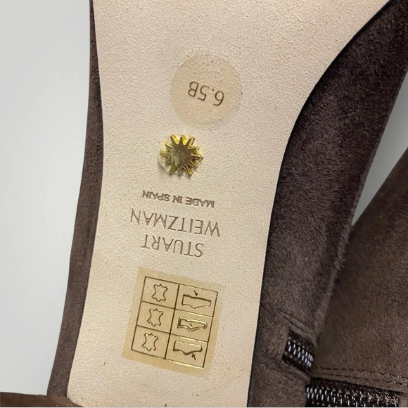 Stuart Weitzman Stuart 75 Zip Suede Bootie Brown Sz 6.5 - Picture 10 of 13